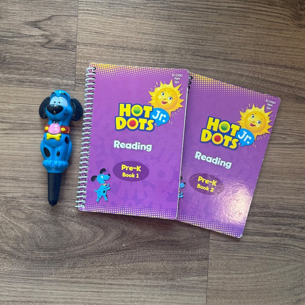 Educational Insights Hot Dots Jr Reading Pre-K Books 1 & 2 Ace Talking Dog Pen